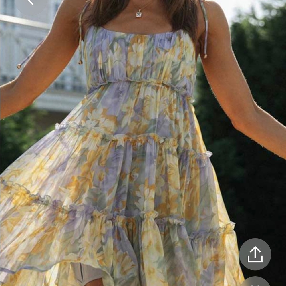 Fashion Lovely Print Sling Chiffon Dress × 1
Purple / S NEW
